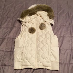 Size medium petite Ann Taylor hooded winter vest coat used